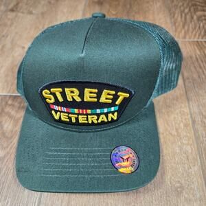 Street Veteran Baseball Cap Embroidered Hat Funny Novelty Ball Cap Rap Y2K Style